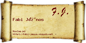 Fabi János névjegykártya