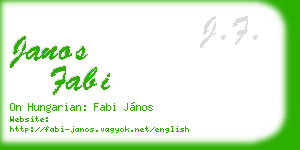 janos fabi business card